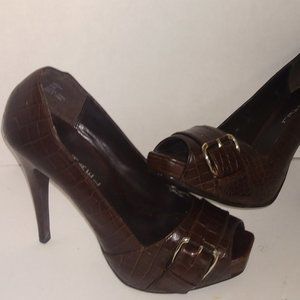 (Michael) Brown Croc style Leather Shoes